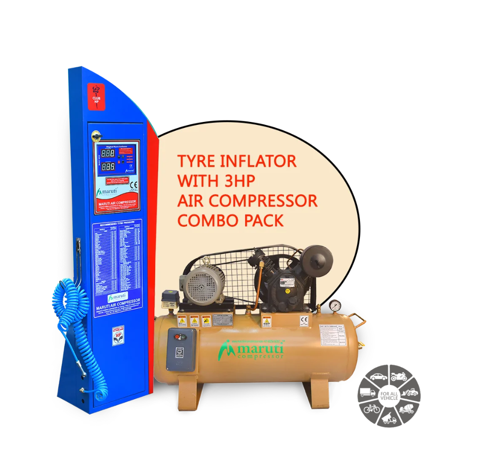 CLUBHP Tyre Inflator with Air Compressor Combo Pack