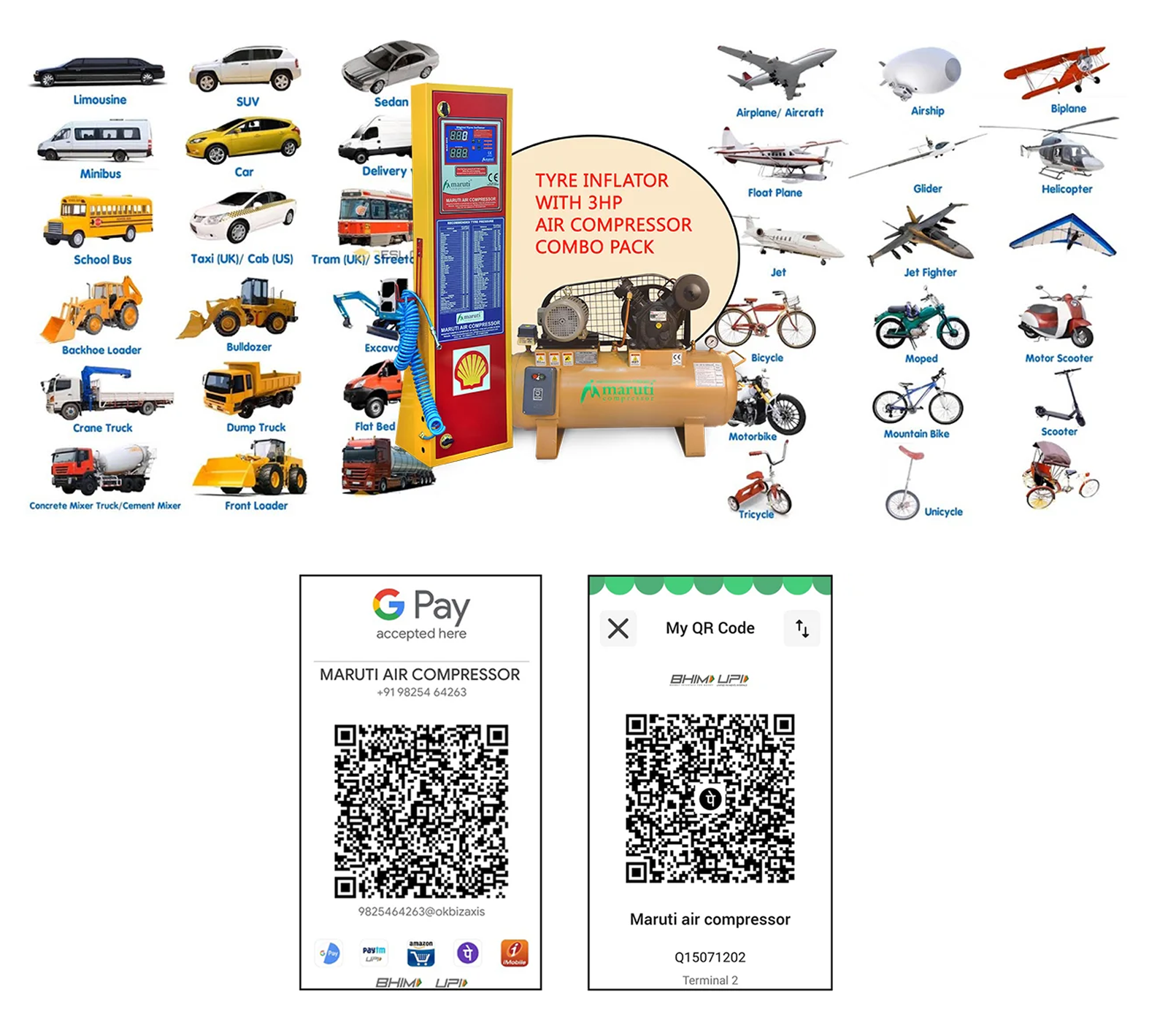 Digital Tyre Inflator Combo Pack