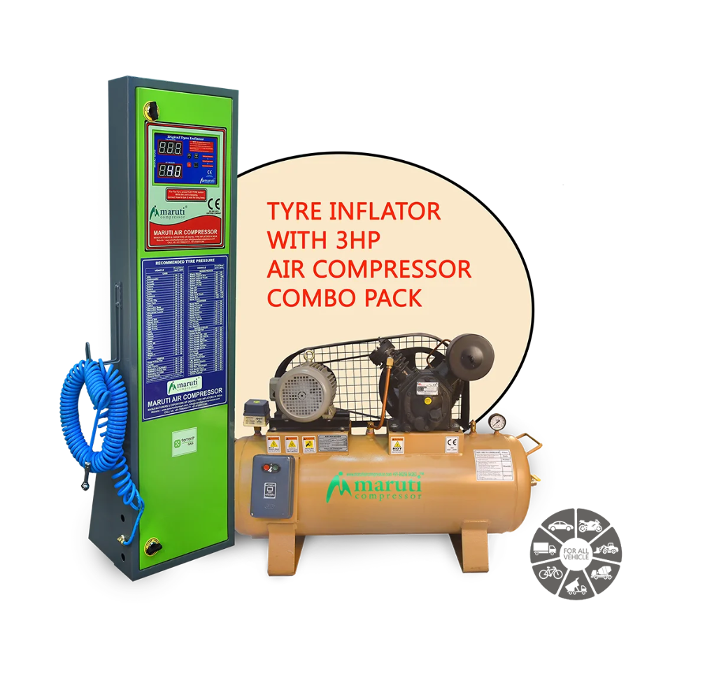 TORRENT CNG GAS Tyre Inflator with Air Compressor Combo Pack